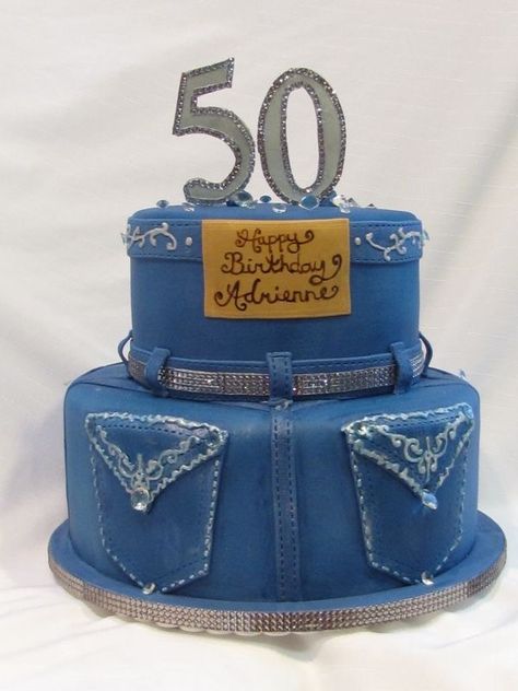 Denim Cake Ideas Blue Jeans, Denim Cake Ideas, Denim Diamonds Theme Party, Denim Cake, Bling Birthday Party, Jean Party, Happy Birthday Jean, Diamond Theme Party, Denim And Diamonds Party