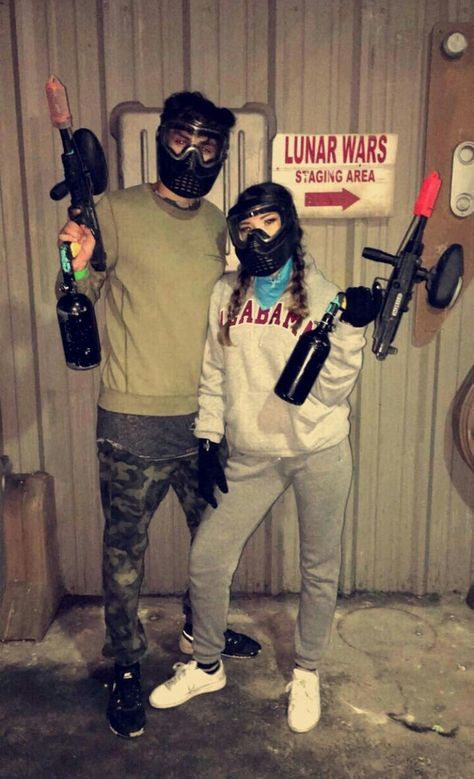 Paintball Paint Balling Outfit, Paintball Aesthetic, Paintball Girl, Paintballing Outfit, The Unhoneymooners, Bad And Boujee Outfits, Cute Dates, The Hating Game, Paintball Mask