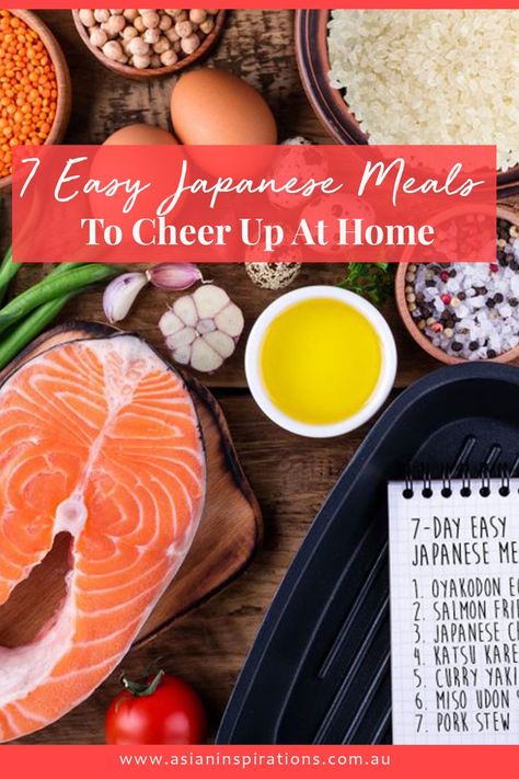 We get it: staying at home all day, every day can be tough; especially when deciding what to cook. But sharing daily meals with your loved ones is a blessing, and having delicious home-cooked food is a great way for everyone to stay positive and healthy. So, we’ve prepared a special 7-day Japanese lunch/dinner plan for you to enjoy with your family! #easyjapanesemeals #easyhomemeals #asianhomecooking #easyasianhomecooks #OyakodonEggRiceBowl #SalmonFriedRice #JapaneseChickenCurry #KatsuKare Japanese Chicken Curry, Salmon Fried Rice, Japanese Meals, Food Knowledge, Pork Stew, Japanese Lunch, Home Meals, Cooked Food, Japanese Recipes