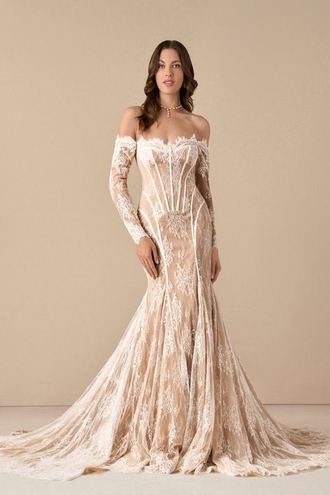 Plus size bohemian wedding dress