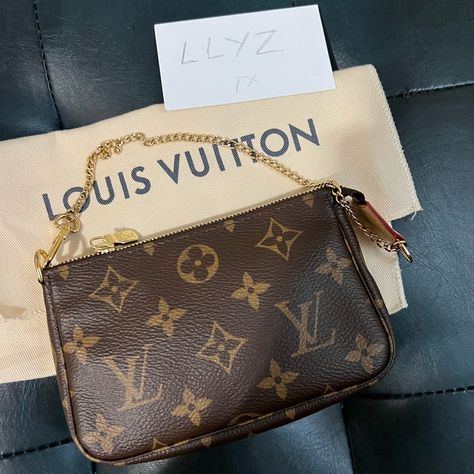 New Never Used Comes With Box And Dustbag Sf1211 Guaranteed Authentic Posh Fee Is 20% That’s Why Price Is High Ig Llyzie007 Mini Pochette Accessories, Louis Vuitton Wristlet, Minimalist Handbag, Bridal Floral Crown, Expensive Things, Louie Vuitton, Pochette Accessories, Louis Vuitton Crossbody Bag, Lv Pochette