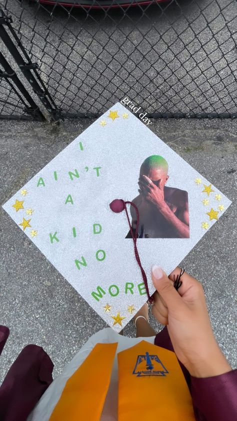 Spm Graduation Cap, Pitbull Graduation Cap, G59 Graduation Cap, Class Of 2024 Cap Ideas, Junior H Graduation Cap, Grad Cap Music Ideas, Grad Cap Ideas Frank Ocean, Bryson Tiller Graduation Cap, Jamaican Graduation Cap Ideas