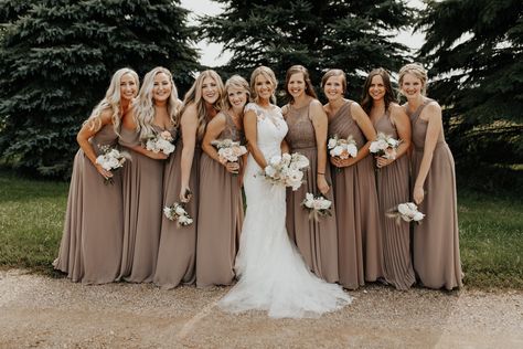 Neutral Bridesmaid Dresses Taupe, Elegant Fall Bridesmaid Dresses, Early Fall Bridesmaid Dresses, Tan Dresses Bridesmaid, Bridesmaid Dresses Mocha, Hazelnut Bridesmaid Dress, Hazlenut Bridesmaid Dresses, Dusty Brown Bridesmaid Dresses, Dark Taupe Bridesmaid Dresses