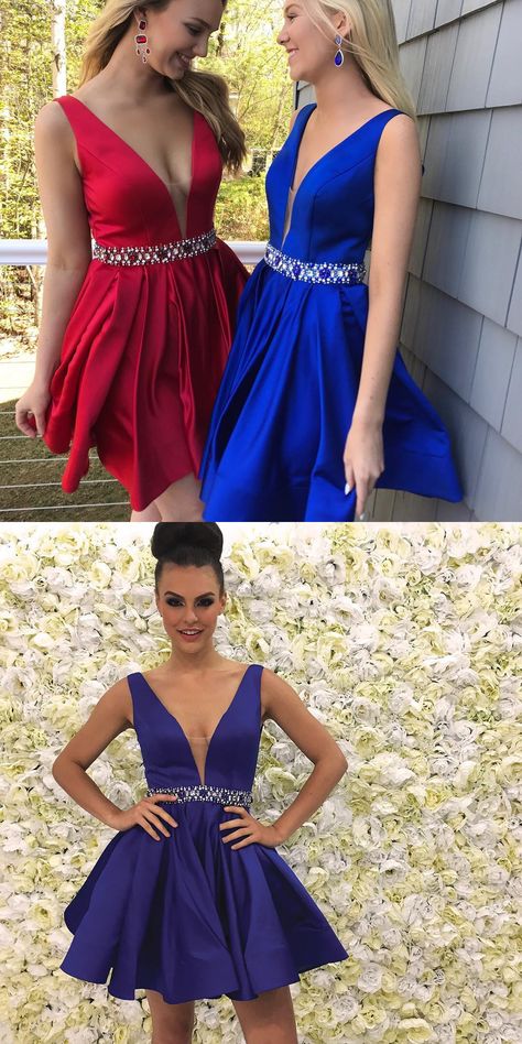 2017 short homecoming dress, short royal blue homecoming dress, 2017 short red homecoming dress, homecoming dress with beads sash Short Royal Blue Dress, Royal Blue Homecoming, Royal Blue Dress Short, Royal Blue Homecoming Dress, Red Homecoming Dress, Blue Homecoming Dress, Dress With Beads, Homecoming Dress Short, Elegant Prom