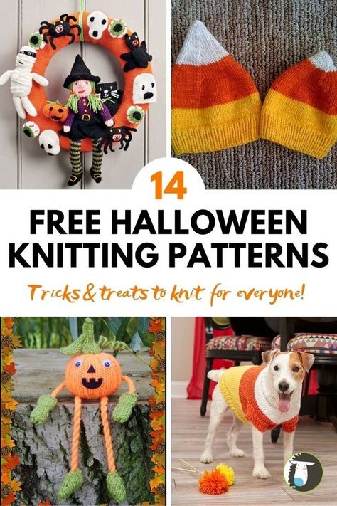 Knitting Machine Halloween, Halloween Knitting Patterns Free, Knitted Bee, Knitted Halloween, Halloween Knitting Patterns, Halloween Knitting, Fall Knitting Patterns, Animal Knitting, Christmas Knitting Patterns Free