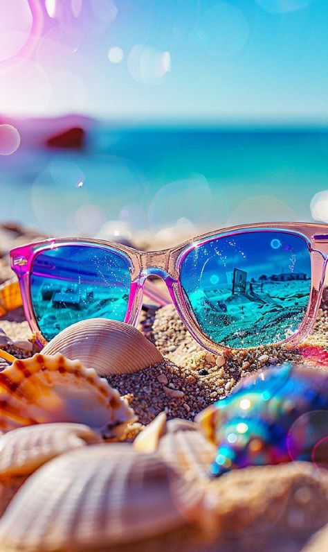 Prompt 👉A pair of women's sunglasses sitting on a sandy beach, photo, by Maksimilijan Vanka, shutterstock, neo-fauvism, elegant tropical prints, bright colored plastic frame, highly detailed refraction, summer color pattern, colorful holiday, lush paradise, pink and blue, shells on the sand, scenic full frame, layered, full color, istock, beautiful iPhone wallpaper] 👉 if Like, please Follow and Share AI Graphics Studio 👇Contact on WhatsAPP: http://tiny.cc/aigraphicsstudio #aigraphicsstudio ... Beautiful Iphone Wallpaper, Macro Photography Nature, Tropical Prints, Fauvism, Beach Wallpaper, Beach Photo, Bright Colored, Summer Color, Full Frame