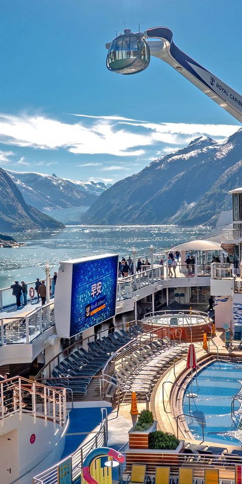 Ovation of the Seas | Gaze at glaciers in Alaska’s rugged Inside Passage when you travel onboard the biggest boldest ship to ever sail Alaska with Royal Caribbean. Ovation Of The Seas Alaska, Ovation Of The Seas, Cruise Ships Interior, Royal Carribean Cruise, Cruise Ship Pictures, Royal Caribbean Cruise Ship, Royal Caribbean Cruise Lines, Carribean Cruise, Royal Caribbean Cruises