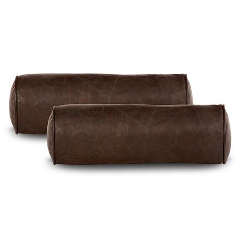 Poly and Bark Napa Leather Bolster Pillow (Set of 2) - Bed Bath & Beyond - 33243879 Poly & Bark, Bolster Pillow, H Style, Leather Pattern, Colorful Pillows, Pillow Set, Memorable Gifts, Staging, Leather Sofa