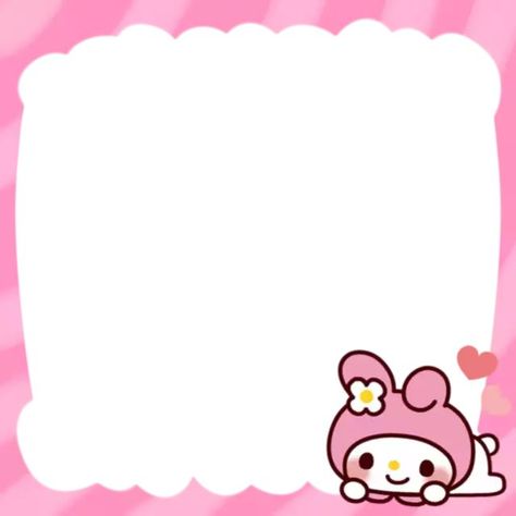 Frames Design Graphic, Memo Pad Design, Hello Kitty Printables, Hello Kitty Birthday Party, Note Pad Design, My Melody Wallpaper, Photo Frame Wallpaper, Note Writing Paper, Memo Paper