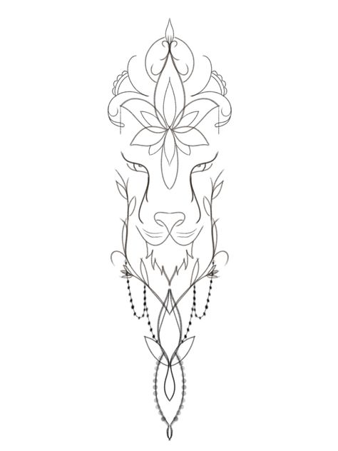 Lotus Lion Tattoo, Simple Mandala Tattoo Design Pattern, Lioness Drawing Tattoo Ideas, Lioness Tattoo For Women Strength, Gangsta Tattoos For Women, Lioness Tattoo Ideas, Lioness Drawing, Leo Lion Tattoos, Simple Mandala Tattoo