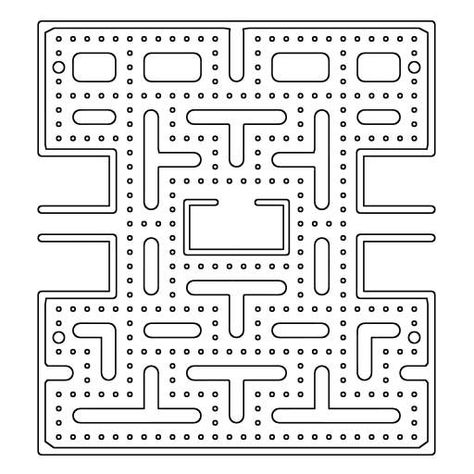 Pac Man Maze Coloring Page & coloring book. Maze Coloring Pages, Pac Man Maze, Maze Printable, Shape Coloring Pages, Maze Design, Dog Doll, Snowman Tree, Pokemon Coloring Pages, Pokemon Coloring