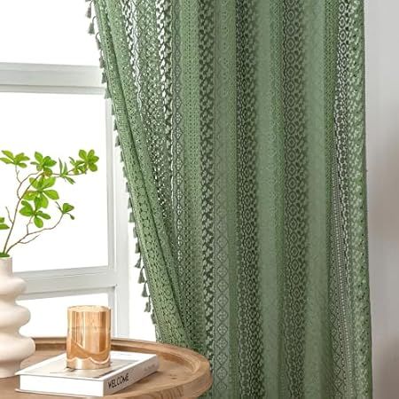 Check out this list Green Home Decor Idea from Windy Parsons Short Drapes, Green Curtains Living Room, Green Sheer Curtains, Light Filtering Curtains, Curtains Living Room Modern, Wide Curtains, Dining Room Curtains, Bohemian Curtains, Window Treatments Bedroom