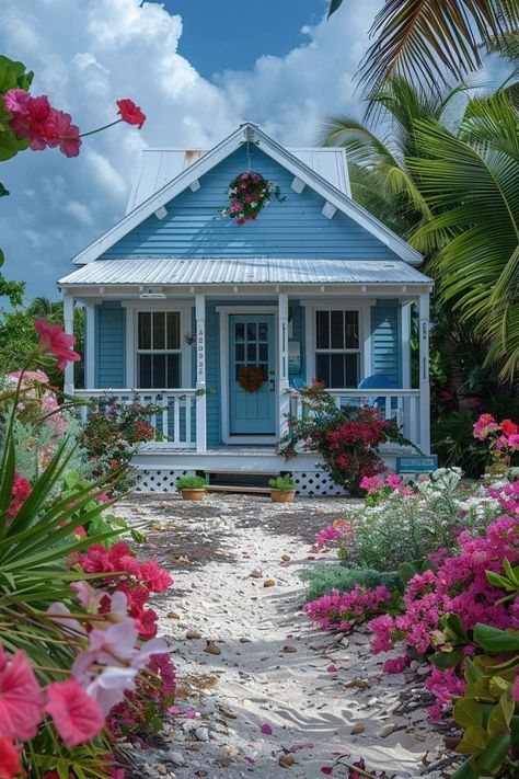 Caribbean Homes, Beachy Colors, Beach Shack, Beach Cottage, House Goals, Bath House, Beach Cottages, Beach Art, Victorian Homes