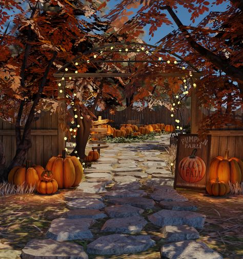 Sims 4 Spooky Build, Sims 4 Autumn Decor, Autumn Town Bloxburg, Sims 4 Cc Halloween Patreon, Sims 4 Fall Cas Background, Sims 4 Halloween House, Sims 4 Cc Fall Decor Patreon, Pumpkin Patch Bloxburg, Sims 4 Cc Autumn Decor