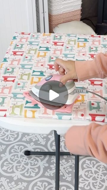 Portable Sewing Table, Folding Iron Table Ideas, Card Table Makeover, Quilters Ironing Board, Ironing Board Tables, Folding Ironing Boards, Word Table, Ironing Station, Ironing Board Covers