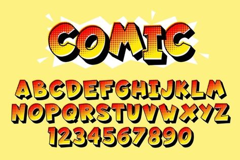 Comic Book Font Alphabet, Comics Lettering, Comic Letters, Comic Typography, Comic Lettering, Fonts Doodle, Comic Book Font, Batman Characters, Doodle Font