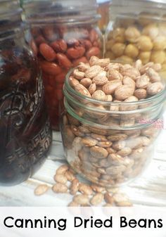 Canning Dried Beans, Canning Beans, Canning Ideas, Canning Vegetables, Cooking Dried Beans, Canning Food Preservation, Canned Food Storage, Canning Tips, Survival Stuff