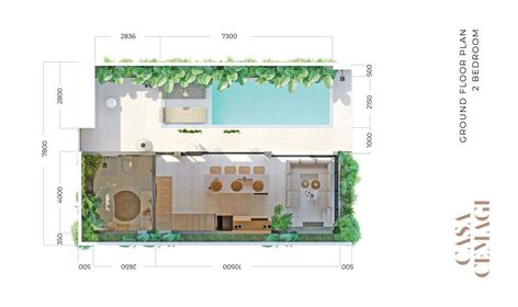 Casa Cemagi - 2 Bedroom - Balitecture Swimming Pool Plan, Balinese Villa, Resort Design Plan, Bali House, House Floor Design, Resort Design, Rice Fields, House Layout Plans, Outdoor Bathrooms