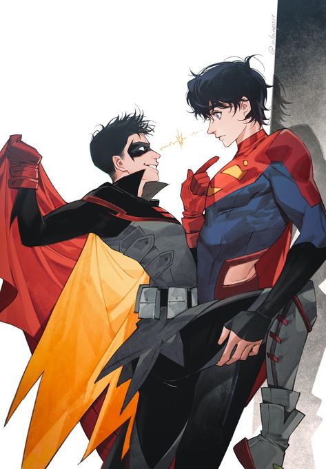 Dc Damian X Jon, Jon Kent Damian Wayne, Damian Wayne As Batman, Damian Wayne Jon Kent, Damien Wayne X Jon Kent, Damien And Jon, Damian X Jon Fanart, Tim X Damian, Jon Kent X Damian Wayne