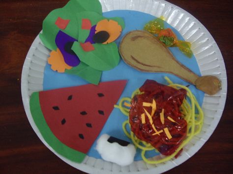 Healthy Plate Craft, Healthy Food Plate, Preschool Food, Nutrition Activities, Healthy Plate, Food Activities, Food Plate, Food Groups, Plate Crafts