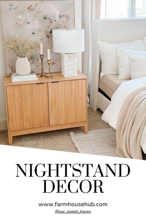 Nightstand Decor Nightstand Decor Ideas, Modern Coastal Home, Nightstand Decor, Tranquil Retreat, Coastal Home, Modern Coastal, Farmhouse Bedroom, Stack Of Books, Step Inside