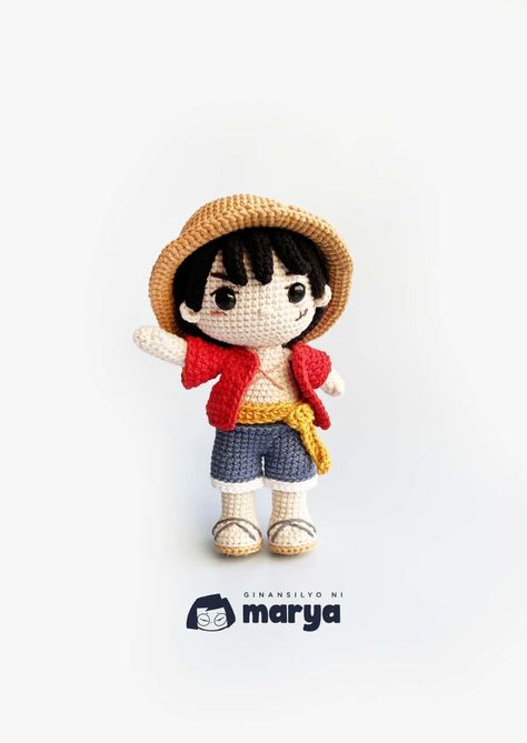 Luffy: Please Don't Reproduce, Distribute or Translate My Pattern | PDF | Crochet | Figured Fabrics Crochet Luffy One Piece, Crochet Luffy, Luffy Amigurumi, Anime Crochet, Crochet Doll Tutorial, Crochet One Piece, Crochet Keychain Pattern, Pola Amigurumi, Kawaii Crochet