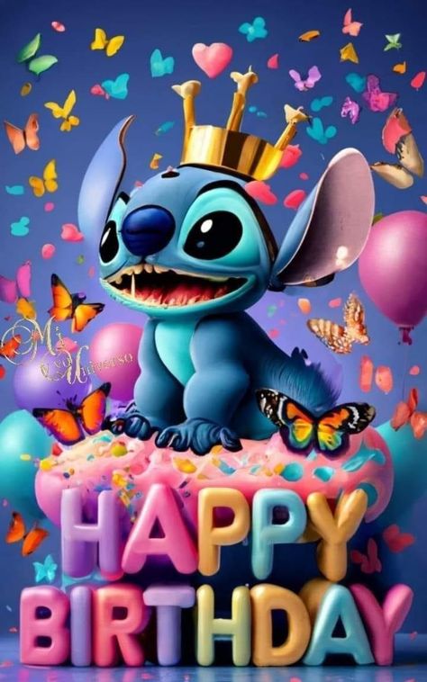 Skye Birthday Party Paw Patrol, Birthday Stitch, Stitch Images, Lilo And Stitch Characters, Happy Birthday Wishes Pics, Stitch Cake, Birthday Wishes Pics, ليلو وستيتش, Birthday Greetings Friend