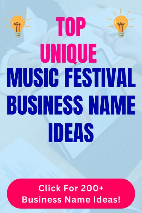 Looking for unique Music Festival business name ideas? Check out our list of top unique, funny, cute and catchy Music Festival business names in our blog post! Concert Name Ideas, Music Name Ideas, Music Album Names Ideas, Casual Slogan T-shirt For Music Festival, Cheap Music-themed T-shirt For Music Festivals, Festival Names, Unique Business Names, Name Suggestions, Twitter Marketing