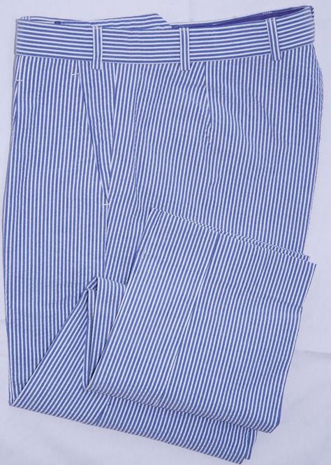 Seersucker trousers Bespoke Shirts, Seersucker Pants, Custom Clothing, Create Outfits, Mens Casual, Mens Casual Outfits, Men's Style, Signature Style, Striped Dress