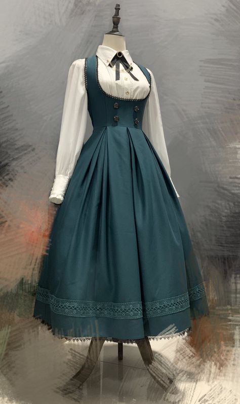 Moluo Lolita -My Academy Memories- Vintage Classic Lolita JSK, Short Jacket and Blouse 1800s Dresses Casual, Victorian Era Outfits, 1800s Dresses, 1800s Clothing, Victorian Era Dresses, Gaun Abad Pertengahan, 1800's Dress, Colombian Fashion, Victorian Era Fashion