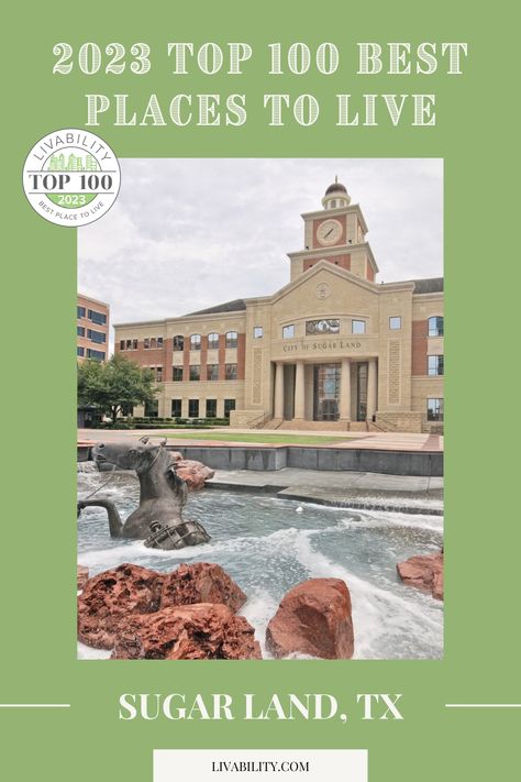 It's easy to see why Sugar Land, Texas, is one of the best places to live in the U.S.; life is just sweeter in this Houston suburb. #SugarLandTexas #bestplaces2023 #Top100PlacesToLive #livability Sugar Land Texas, Outdoor Date, Safe Neighborhood, Places To Live, Sugar Land, Master Planned Community, Cost Of Living, Best Places To Live, Adventure Park