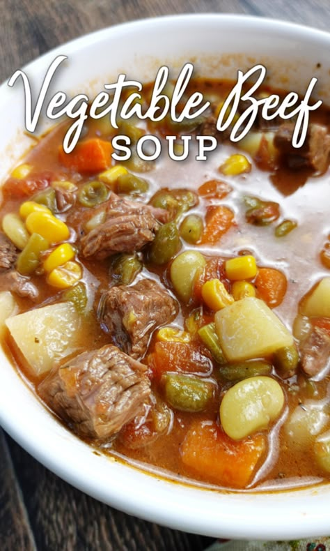 Busy Day Vegetable Soup, Beef And Vegetable Soup Recipes, Soup Recipes Vegetable Beef, Homemade Vegetable Beef Soup With Stew Meat, Beef And Vegetables Soup, Vegetable Soup With Beef Tips, Classic Vegetable Beef Soup, Beef Soup Crock Pot Recipes, Traditional Vegetable Soup