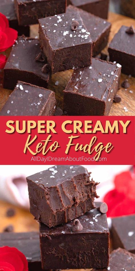 This keto fudge recipe is a chocoholic's dream! So creamy and smooth, with only 2.6g net carbs per serving. And you can make it with dairy or completely dairy-free! Keto Chocolate Fudge, Chocolate Fudge Recipes Easy, Sugar Free Fudge, Keto Fudge, Fudge Recipes Chocolate, Keto Candy, Sugar Free Chocolate Chips, Fudge Easy, Keto Chocolate