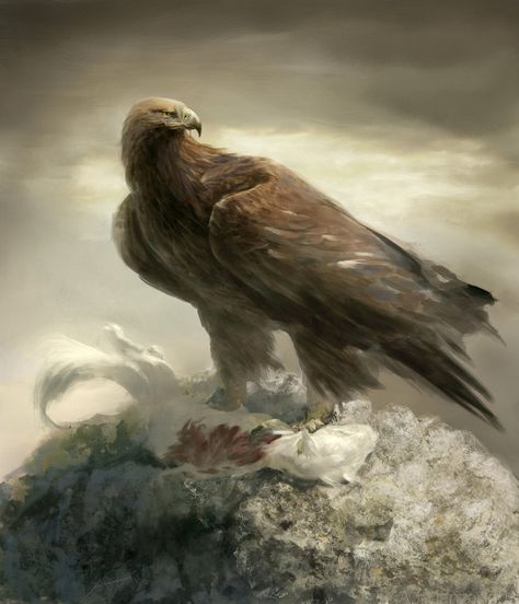 Golden Eagle Art, Fantasy Story Ideas, Mythical Creatures Fantasy, Eagle Art, Digital Paintings, Golden Eagle, Performance Artist, Mystical Creatures, Creature Concept