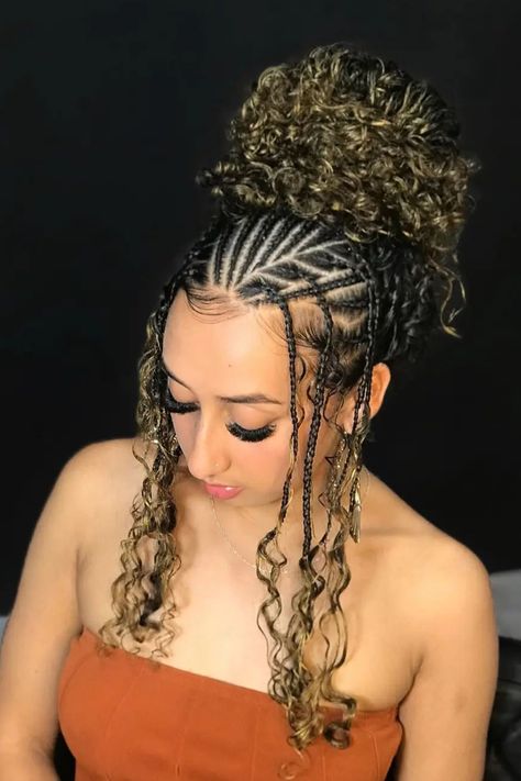 Updo Hairstyles for Black Women Quick Braided Hairstyles Updo, Cornrow Wedding Hairstyles, Wedding Hairstyles For Braids, Goddess Braid Updo, Unique Braid Hairstyles For Black Women, Goddess Braids Updo For Black Women, Up Do Cornrow Hairstyles, Goddess Hairstyles For Black Women, Formal Braids For Black Women