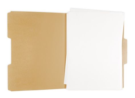 Opened file folder with white paper in i... | Premium Photo #Freepik #photo #office-files #archive #document-folder #document Folder Graphic Design, Oc Card, Yellow Folder, Manila Folder, Office Folder, Office Documents, Filing Papers, Folder Templates, Document File