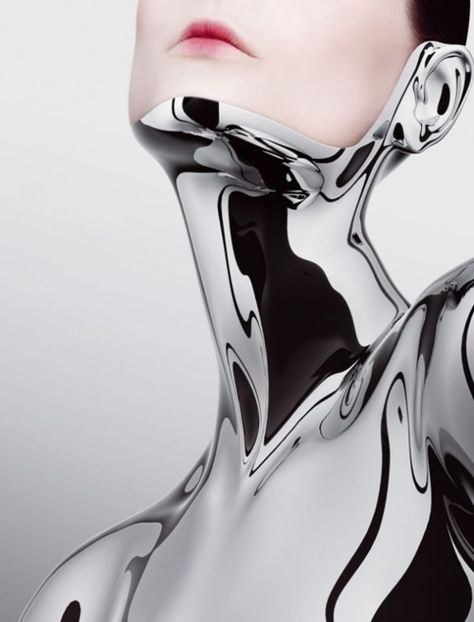 Angela Chrome by Simon Danaher Liquid Metal, Futuristic Fashion, Ex Machina, Great Lengths, Future Fashion, Influencer, Fashion Photography, A Woman, Fashion Beauty