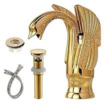 Swan Faucet, Gold Bathroom Faucet, Bathroom Faucets Waterfall, Vessel Sink Faucet, Single Handle Bathroom Faucet, Single Hole Bathroom Faucet, Gold Bathroom, Vessel Sink Bathroom, Basin Mixer Taps