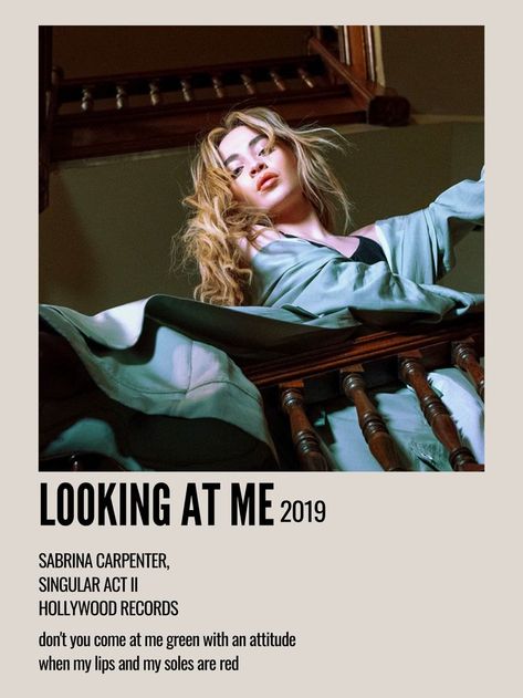 Looking At Me Sabrina Carpenter, Sabrina Carpenter Songs, Aesthetic Polaroid, Polaroid Posters, Alessia Cara, Minimalist Posters, Poster Room, Minimal Aesthetic, Album Songs