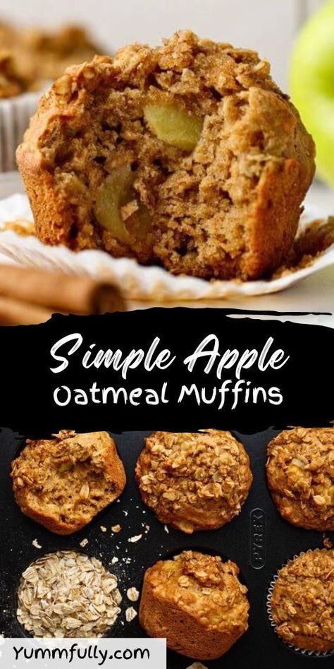 Our apple oatmeal muffins are a wholesome and satisfying treat that combines nourishing oats, fresh apples, flavorful cinnamon and, nutmeg. They are good both for breakfast and as a snack for kids and adults. This apple oatmeal muffin recipe is quick and simple to prepare. Oatmeal Muffin Recipe, Apple Cinnamon Oatmeal Muffins, Apple Oat Muffins, Apple Muffins Healthy, Oatmeal Muffin, Apple Oatmeal Muffins, Oatmeal Muffin Recipes, Apple Muffin Recipes, Apple Cinnamon Oatmeal