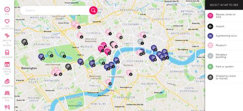 10 Inspiring Interactive Map Design & UX Examples | TravelTime Blog London Tourist Map, Adobe Design, Ux Mobile, Satellite Maps, Heat Map, Weather Map, Tourist Map, World Cities, Music Themed