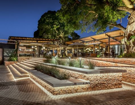 ELALENI FOREST CLUBHOUSE on Behance Commercial Outdoor Spaces, Ballito South Africa, Hotel Bar Design, Architectural Lettering, Clubhouse Design, Restaurant Exterior, Street Mall, Commercial Street, Centre Commercial