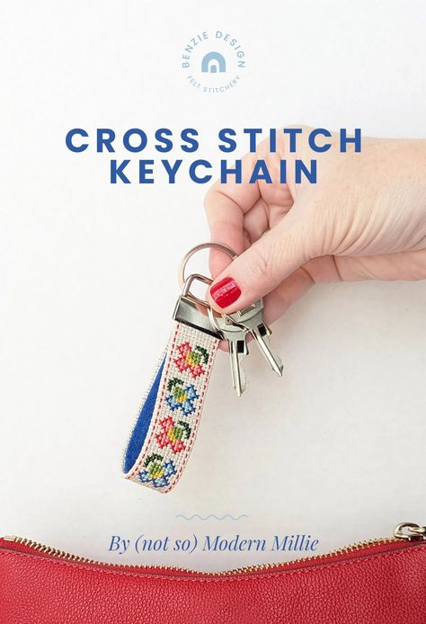 Cross Stitch Floral Keychain – Benzie Design Cross Stitch Keychain, Stitch Keychain, Beginners Cross Stitch, Cross Stitch For Beginners, Floral Keychain, Unique Cross Stitch, Cross Stitch Free, Cross Stitch Tutorial, Cross Stitch Floral