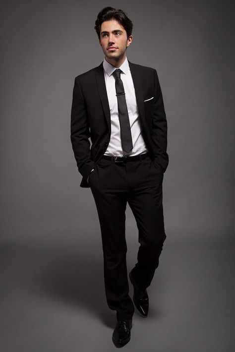 Semi Formal Attire Men, Formal Attire Men, Full Black Suit, Black Tie Men, Black Suit White Shirt, Men Fashion Trends, Black Suit Men, Black Suit Wedding, White Shirt Men