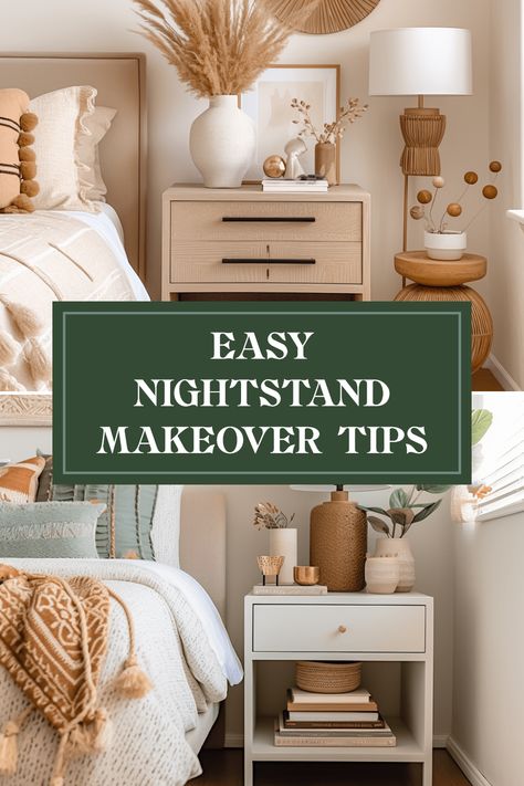 Transform your old nightstand for a fresh new look with this simple guide! Learn how to paint your nightstand step-by-step and give your bedroom a stylish update. This DIY project helps you revamp your design space without the need for fancy furniture shop trips. Whether you're looking to modernize or just add a pop of color, you’ll find useful tips and tricks to achieve a stunning finish. Get ready to make your nightstand truly unique with these fun painting techniques! Refurbished Night Stand Ideas, Fun Painting Techniques, Refurbished Night Stand, Night Stand Ideas, Old Nightstand, Fancy Furniture, Nightstand Ideas, Nightstand Makeover, Space Saving Hacks