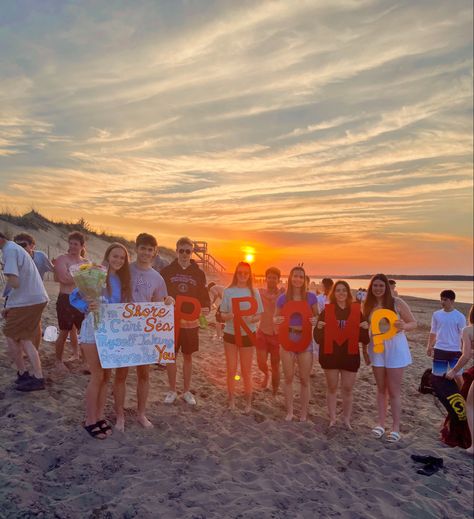 #beachpromposal #promposal #promposalideas #prom2023 #promdress #beach #beachcouple #sunset #beachsunset Beach Promposal, Couple Beach, Beach Sunset, Beach Themes, Prom