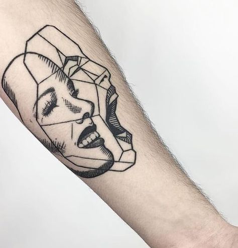 Add Tattoo, Health Tattoo Ideas, Two Face Tattoo, Health Tattoo, Tattoo Style Drawings, Dope Tattoos, Symbolic Tattoos, Simplistic Tattoos, Line Tattoos