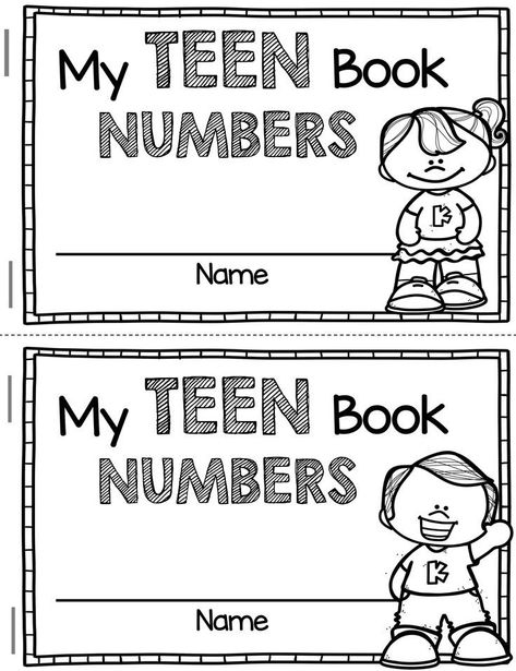 TEEN NUMBERS BOOK - kindergarten cut and paste math center using ten frames and base ten blocks - tricky teens - number and operations in base 10 common core domain #kindergartenmath #kindergarten #teen numbers What Number Comes Next Kindergarten, Number Books For Kindergarten, Ten Frames Activities, Counting 10-20, Number Recognition Activities Kindergarten, Teen Numbers Kindergarten, Math Movies, Kindergarten Math Games, Base Ten Blocks