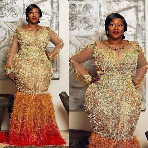 Plus Size Asoebi Lace Styles, Gold Lace Asoebi Styles, Plus Size Asoebi, Dinner Gowns Classy, Neo African, Lace Asoebi, Lace Asoebi Styles, Asoebi Lace Styles, Asoebi Lace