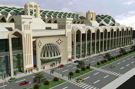 Arabian Architecture Modern, Mosque Elevation Design, Mosque Design Islamic Architecture Plan, Islamic Center Architecture, Futuristic Islamic Architecture, Mosque Design, School Building Design, Renovation Architecture, Steel Structure Buildings